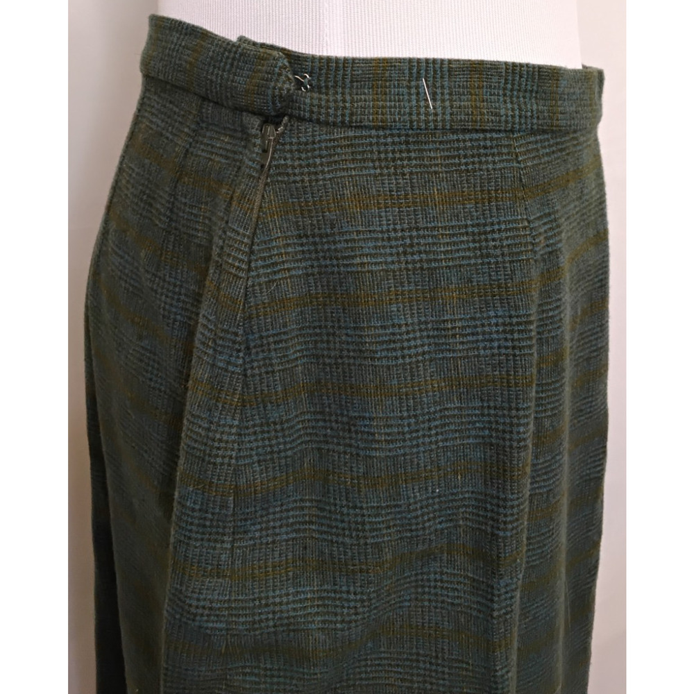 Pendleton Skirt Suit Set Women's 14 Green Plaid 100% Virgin Wool 1960s #Z5719 - Picture 7 of 16